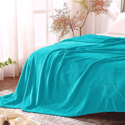 BEDELITE Fleece Blankets Twin Size Teal Throw Blankets for Couch & Bed, Plush Cozy Fuzzy Blanket, Super Soft & Warm Blankets for Spring and Summer