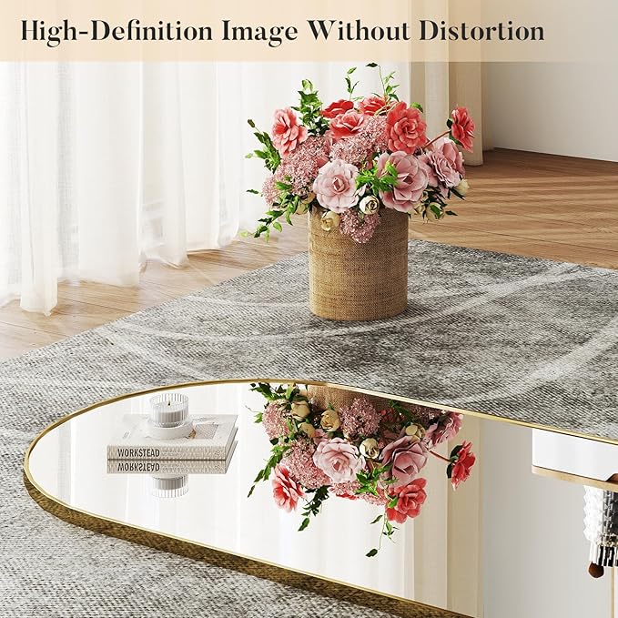 DUMOS Arched Wall-Mounted Full Length Mirror 27"x71" for Bedroom, Full Body Floor Mirror with Stand, Hanging or Leaning for Wall, Gold