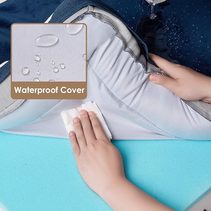 EHEYCIGA Orthopedic Dog Beds for Extra Large Dogs, Waterproof Memory Foam XXL Dog Bed with Sides, Non-Slip Bottom and Egg-Crate Foam Big Pet Couch Bed with Washable Removable Cover, Navy-Mewly Pet