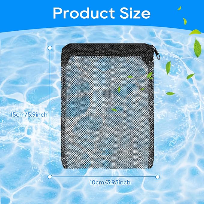 Aquarium Filter Media Bags for Aquarium with Zipper, Fine Mesh Bag Reusable Strong Polyester for Activated Carbon, Bio Filter Balls, Ceramic Rings, Filter Stones 10PCS 3.93" x 5.9"-Mewly Pet