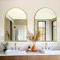 FICTOR Bathroom Vanity Mirror for Wall,2 Pack 24”x36” Arched Metal Framed Bathroom Mirror for Over Sink, Entryway, Living Room,Bedroom(Gold)