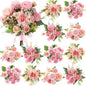 Zeyune 12 Bundles Artificial Peonies Flowers Artificial Silk Rose Faux Dahlia Fake Chamomile Hydrangea Bouquet Bulk for Vase Home Wedding Centerpiece Party Decoration(Blush Pink,Sweet)