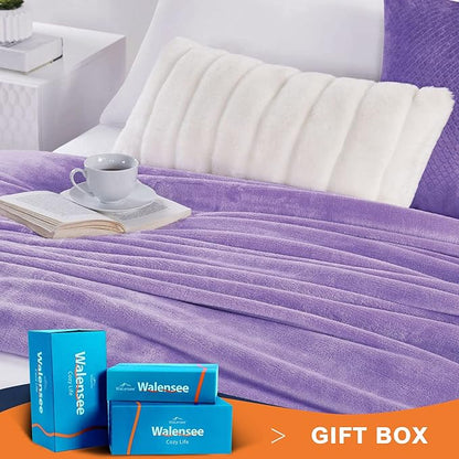 Walensee Fleece Blanket Plush Throw Fuzzy Lightweight (King Size 108x90 Lavender) Super Soft Microfiber Flannel Blankets for Couch, Bed, Sofa Ultra Luxurious Warm and Cozy for All Seasons
