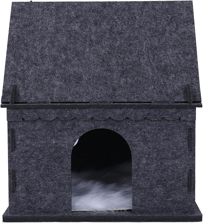 2-Tier Indoor Cat Apartment，Cozy Pet Cat Bed, Hideaway, and Sturdy Cat Castle for Multiple and Large Cats-Mewly Pet