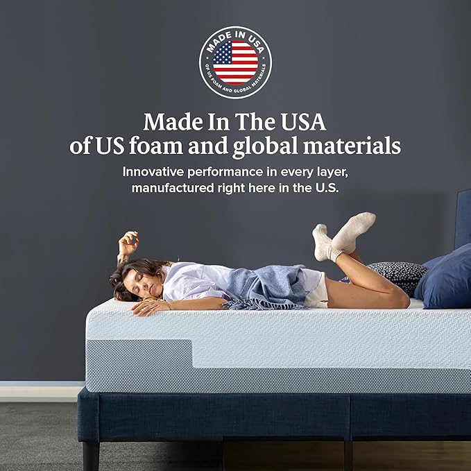 ZINUS 12 Inch QUADCOOL Memory Foam Mattress, Queen, Cool to Touch Soft Knit Cover, Cooling Gel Infusion, CertiPUR US Certified