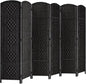 Rose Home Fashion Room Divider, 6 ft Tall Room Dividers and Folding Privacy Screens, 16in Privacy Screen 6 Panel Black Space Temporary Wall Foldable Partition Separation