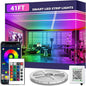 41FT Led Strip Lights,Long Smart Led Light Strips Music Sync 5050 RGB Color Changing Rope Lights,Bluetooth APP/IR Remote/Switch Box Control Led Lights for Bedroom,Home Decoration,Party,Festival