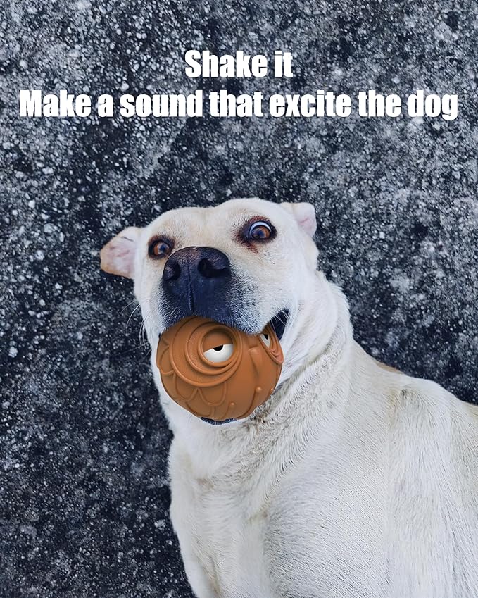 Giggle Ball for Dogs Owl Dog Toys for Aggressive Chewers Medium Large Dogs Fun Gift for Dog Natural Rubber Herding Ball for Dogs Cute Owl Hoot Brown New-Mewly Pet