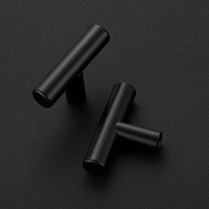 5 Pack Matte Black Cabinet Knobs - Kitchen Cabinet Knobs Black Cabinet Pulls for Kitchen Cabinet Drawer Stainless Steel Dresser Knobs for Cabinet Hardware 2in Length Single Hole T Bar