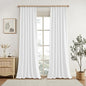 KangBang 2 PCs Pinch Pleated Linen Blackout Curtains 108 Inches Long, Pinch Pleat Drapes for Living Room with Hooks, Thermal Insulated Long Window Treatments for Villa, Pure White,40W x 108L