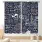 Vintage Nautical Curtains, Marine Coastal Sailboat Compass Anchor Ocean Beach Old Pirate Map Navy Blue Blackout Retro Drapes for Bedroom Living Room Kitchen Bathroom Window 2 Panels, 42"x45" Inch