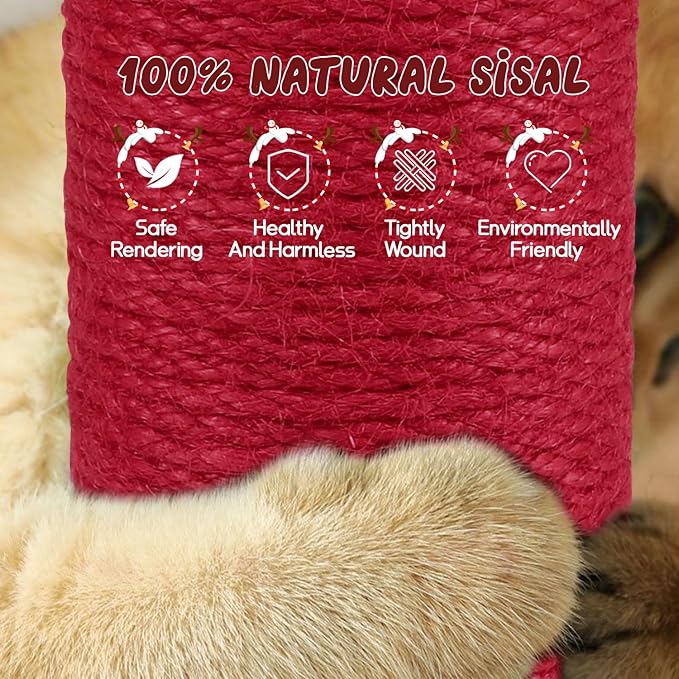 Luxury Treehouse Cat Tree for Indoor Large Cats,54.7'' Tall Modern Wood Cat Tower with 3 Level House,4*Cozy Perch,1*Soft Viewing Bed,Heavy Duty Wide Base,Sisal Scratching Post (33inch)-Mewly Pet