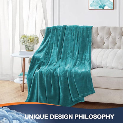Walensee Fleece Blanket Plush Throw Fuzzy Lightweight (XL-Twin Size 66x90 Teal) Super Soft Microfiber Flannel Blankets for Couch, Bed, Sofa Ultra Luxurious Warm and Cozy for All Seasons
