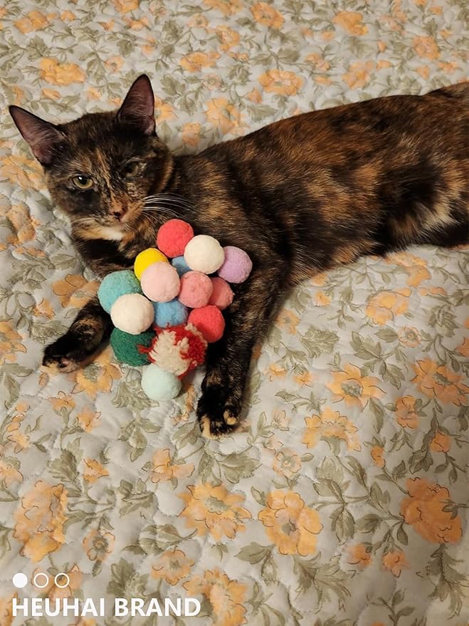 80-Pack Cat Toy Balls 10 Assorted Colors 1.25 Inch Diameter Suitable for All Cat Sizes (Cat Toys Value Pack)-Mewly Pet