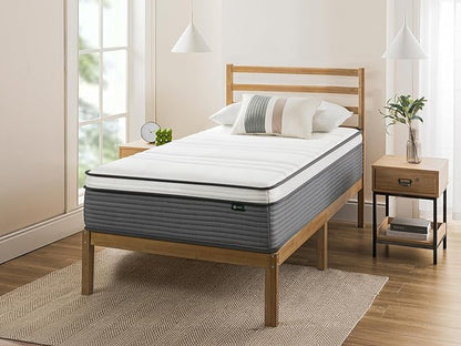 ZINUS 12 Inch True Support Hybrid Mattress [New Version], Twin, Fiberglass Free, Medium Feel, Motion Isolation, Certified Safe Foams & Fabric, Mattress in A Box
