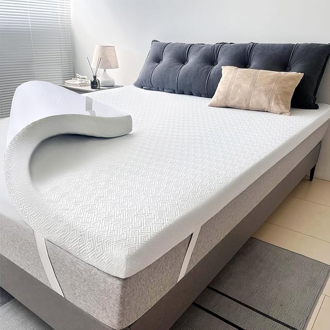 Airensky 4 Inch Memory Foam Mattress Topper, Cooling Gel Infused High Density King (76"x80") Topper with Removable Skin-Friendly Cover, Bed Topper for Pressure Relief Back Pain, CertiPUR-US Certified