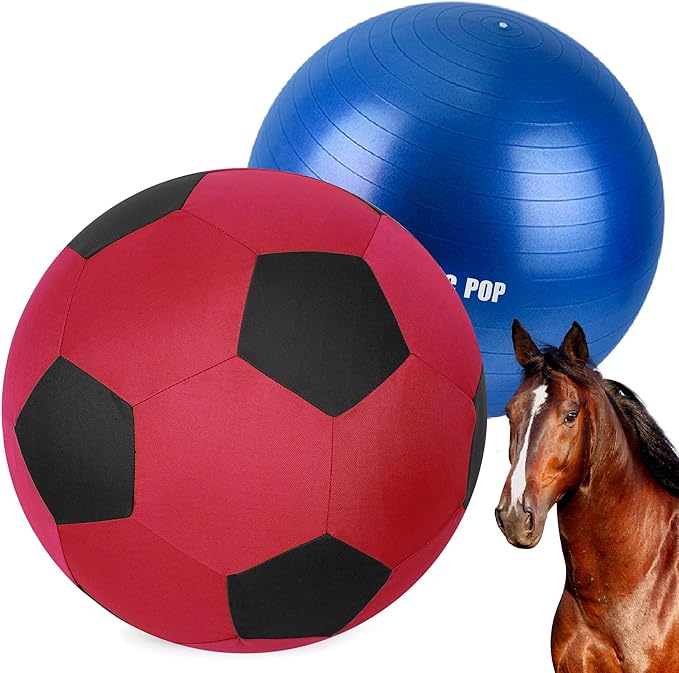 Herding Ball for Horse Ball & Cover 40" Large for Play Herding Ball Horse Toys for Horse (Red & Black)-Mewly Pet