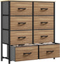 YITAHOME Dresser with 8 Drawers - Fabric Storage Tower, Organizer Unit for Bedroom, Living Room, Hallway, Closets - Sturdy Steel Frame, Wooden Top & Easy Pull Fabric Bins, Burlywood Grain
