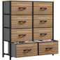 YITAHOME Dresser with 8 Drawers - Fabric Storage Tower, Organizer Unit for Bedroom, Living Room, Hallway, Closets - Sturdy Steel Frame, Wooden Top & Easy Pull Fabric Bins, Burlywood Grain