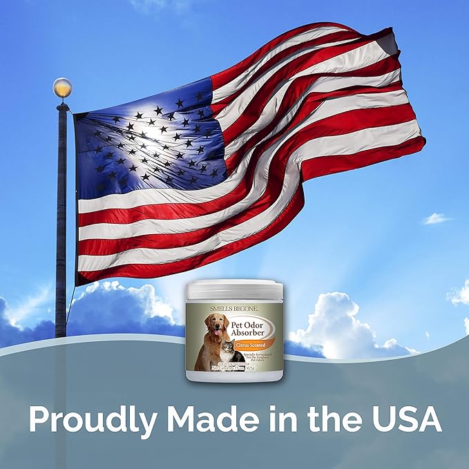 SMELLS BEGONE Air Freshener Pet Odor Absorber Gel - 15 oz, Pack of 2 - Absorbs and Eliminates Odor in Pet Areas, Bathrooms, Cars, & Boats - Made with Essential Oils - Citrus Scent-Mewly Pet