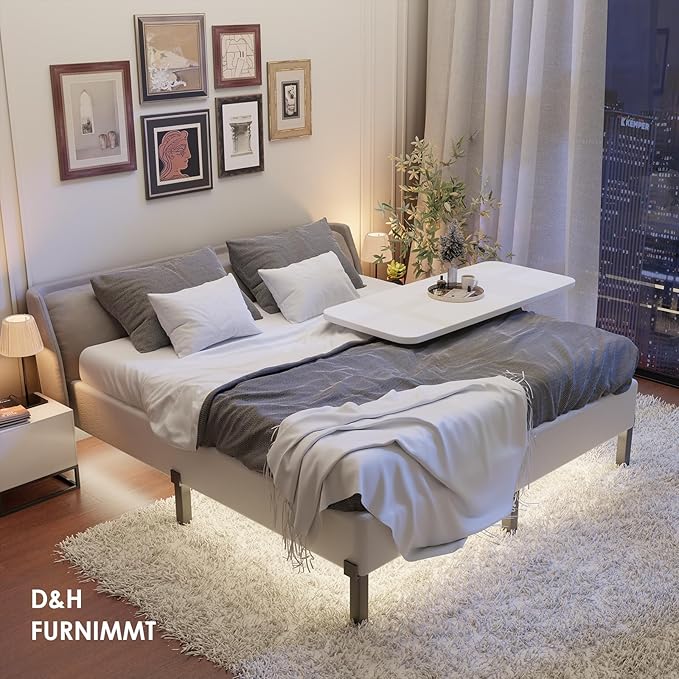 D&H FURNIMMT 7 Inch Twin Size Box Spring, Heavy Duty Metal Box Spring Bed Base with Fabric Cover, Mattress Foundation, Easy Assembly, Noise Free（Twin）