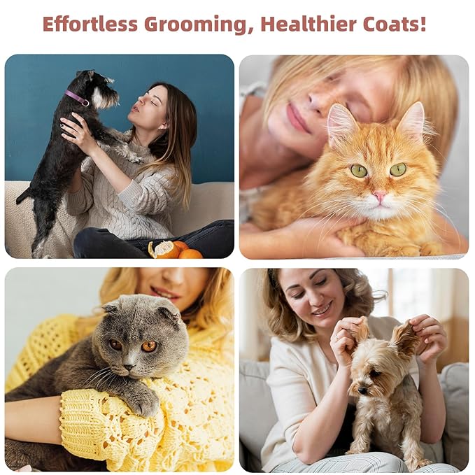 3PCS Cat & Dog Brush Set: Slicker & Deshedding Brush, Dematting Comb, and Bath Brush – Premium Grooming Tools for Shedding & Tangle-Free Fur (blue)-Mewly Pet