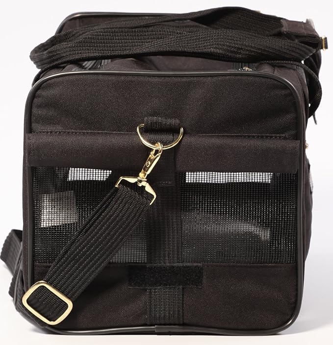 Sherpa Delta Airlines Travel Pet Carrier, Airline Approved & Guaranteed On Board - Black, Medium-Mewly Pet