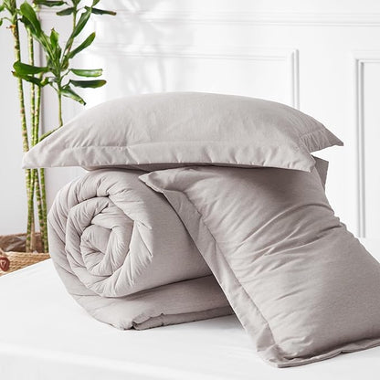 Bedsure King Size Comforter Set - Taupe Soft Bedding for All Seasons, Cationic Dyed Bed Set, 3 Pieces, 1 King Size Comforter (104"x90") and 2 Pillow Shams (20"x36"+2")