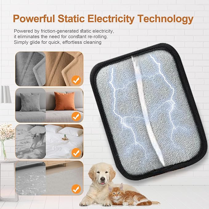 4 Pack Electrostatic Pet Hair Removal Gloves, Reusable Washable Dog & Cat Hair Remover Gloves for Furniture, Carpet, Car Seats, Effortless Cleaning-Mewly Pet