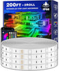 LETIANPAI 200ft Outdoor LED Strip Lights Waterproof 1 Roll,IP68 Outside Led Light Strips with App and Remote,Music Sync RGB Exterior Rope Self Adhesive Back for Deck,Balcony,Pool