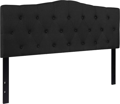 Flash Furniture Cambridge Tufted Upholstered Queen Size Headboard in Black Fabric