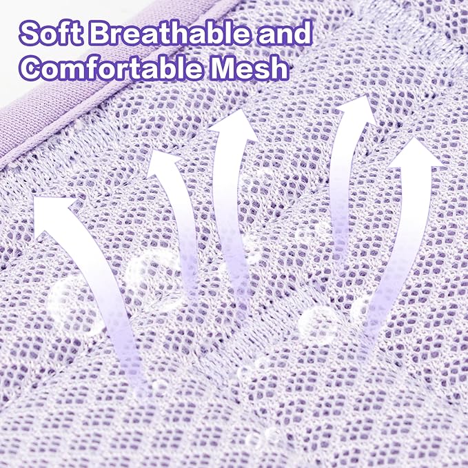 Wisedog Mesh Breathable Dog Harness: No Pull Harness with 3 Fast-Release Buckles Adjustable for Walking & Training for Small Medium Large Dogs (Lilac, M: Neck=17"-22"/Chest=15"-28")-Mewly Pet