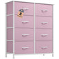 DWVO Fabric Dresser for Room, Tall Storage 8 Drawers, Black Dresser & Chest of Drawers, Storage Drawer Organizer for Closet, Living Room