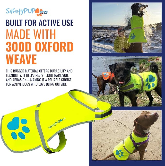 Dog Reflective Vest – Hi-Vis Fluorescent Visibility That Helps to Safeguard Your Pet On/Off Leash in Urban & Rural Areas (Yellow, Small)-Mewly Pet