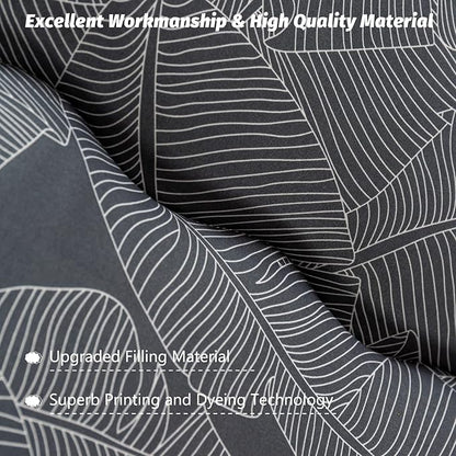 MAXYOYO Black Leaf Printed Japanese Futon Floor Mattress, Thicken Sleeping Pad Floor Bed Roll Up Camping Guest Mattress Folding Couch Bed, Full Size