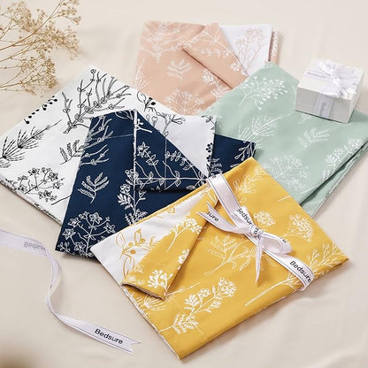 Bedsure Queen Comforter Set - Yellow Bed Set, 3 Pieces Cute Floral Bedding, 1 Soft Reversible Botanical Flowers Comforter and 2 Pillow Shams