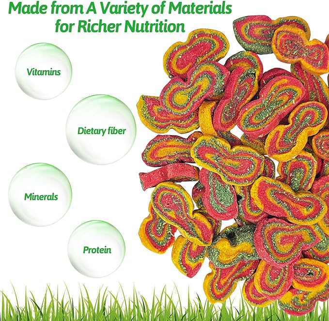 Fhiny Rabbit Chew Toys Mixed Forage Beetroot Carrot and Pumpkin Bunny Treats for Hamsters Guinea Pigs Chinchillas and Other Small Rodents Teeth Grinding (0.57lb/260g)-Mewly Pet