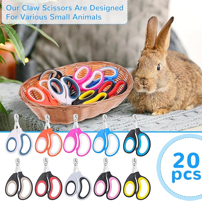 20 Pcs Cat Nail Clipper Bulk Kitten Claw Trimmer Pet Nail Cutter Claw Care for Cats, Kittens, Bunny, Puppy, Rabbit, Gatos, and More-Mewly Pet
