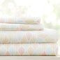 Linen Market Double-Brushed Patterned Microfiber Queen Sheet Set 4 Piece – Oeko-TEX Certified Ultra Soft & Wrinkle-Free - 16" Deep Pocket Sheets - Easy Care Queen Size - Fall Foliage Yellow