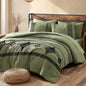 MaiRêve Embroidery King Size Comforter Set Light Olive Green, Farmhouse Western Boho Bedding Set 7 Pieces, All Season Bed in A Bag Comforter Set with Sheets, Pillowcases & Shams