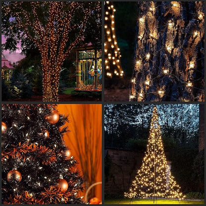 YULETIME Clear Christmas Lights with Black Wire, Pack of 2 Strands 33 Ft 100 Count UL Certified Incandescent Mini String Lights (Clear - Black Wire)