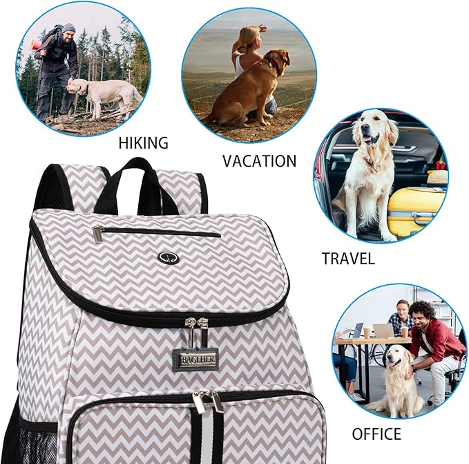 BAGLHER丨Dog Travel Bag, Airline Approved Pet Supplies Backpack, Dog Travel Backpack with 2 Silicone Collapsible Bowls and 2 Food Baskets-Mewly Pet