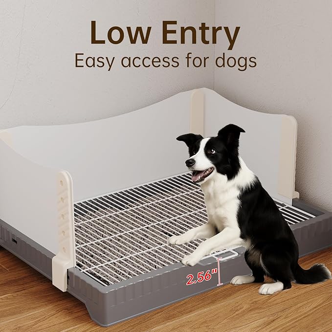 Oneluck Dog Litter Box with High Walls,30" x 22" Indoor Puppy Pee Pad Holder,Protection Wall Every Side for No Leak, Spill, Accident,Ideal for Medium Dog-Mewly Pet