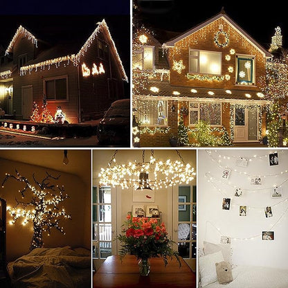 Decute 100 LED 50 Photo Clips String Lights Holder 33FT Starry Fairy Lights for Hanging Pictures Cards Memos USB Powered with Switch Perfect for Bedroom Wedding Dorm Christmas Decor (Warm White)
