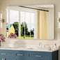 TETOTE Brushed Nickel Mirror 48 x 30 Brushed Nickel Metal Framed Bathroom Mirror, Tempered Glass, Modern Farmhouse Wall Mounted Mirror for Decorative(Horizontal/Vertical)