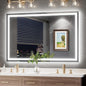TokeShimi 55x36 LED Bathroom Mirror with 3-Color Lights,Anti-Fog Lighted Mirrors for Bathroom Wall,HD Tempered Glass,Memory Function,Waterproof,Shatterproof,UL Listed