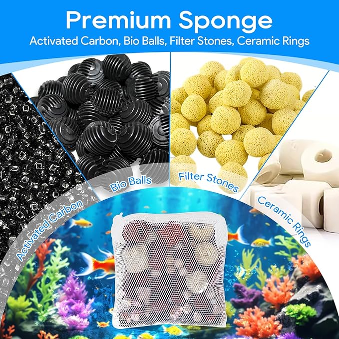 Aquarium Filter Media Bags for Aquarium with Zipper, Fine Mesh Bag Reusable Strong Polyester for Activated Carbon, Bio Filter Balls, Ceramic Rings, Filter Stones, White 10PCS 3.93" x 3.93"-Mewly Pet