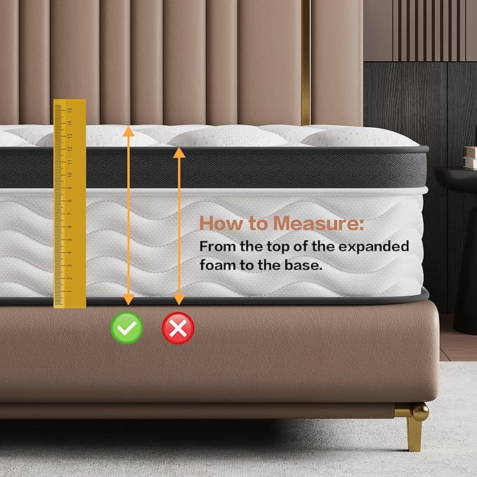 King Size Mattress, Medium Firm Memory Foam & Pocket Spring Hybrid Mattress,12 Inch King Size Mattress in a Box,CertiPUR-US Certified Safe Materials,Ideal for All Sleep Positions,76x80 Inches