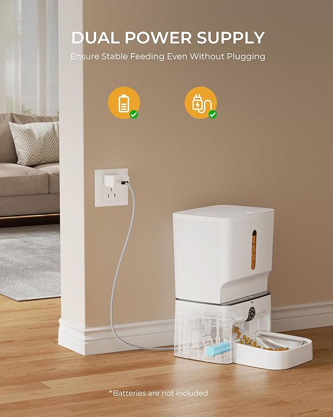 Automatic Cat Feeder with Camera, 7L Timed Dog Feeders, Adjustable Camera, 1080P HD Night Vision, Automatic Dog Feeder, 5G WiFi Cat Food Dispenser with 2-Way Audio, Low Food & Motion Alerts-Mewly Pet