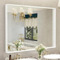 40” x 30” White Bathroom Mirrors for Over Sink, Rectangular Vanity Mirror, Metal Framed Decorative Mirror for Living Room, Bedroom, Tempered Glass, Anti-Rust, Horizontal/Vertical